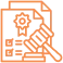 Icon of person holding gavel symbolizing legal authority and justice
