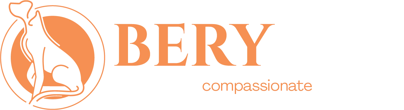 Bery Law logo with orange text and compassionate branding